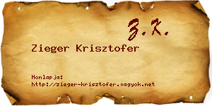 Zieger Krisztofer névjegykártya